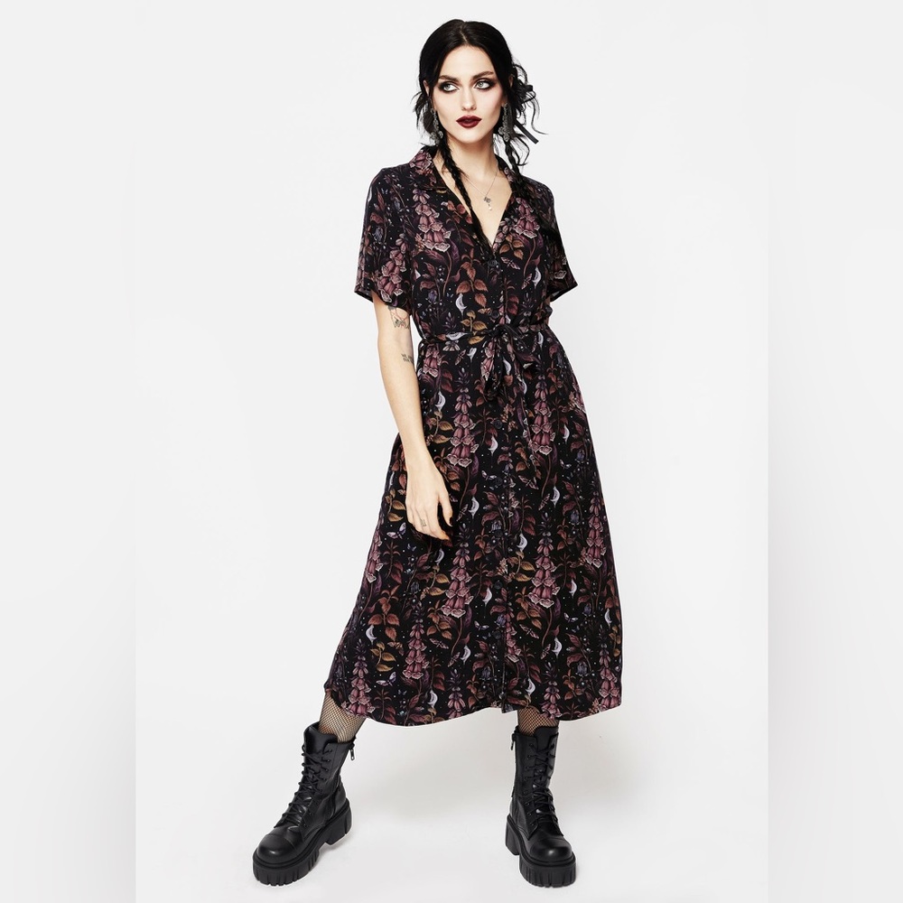 Disturbia Foxglove Midi Shirt-Dress US Size 8